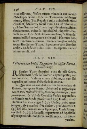 Cap. XIX. Valerianam Fidei Regulam Ecclesiæ Romanæ inutilem esse.