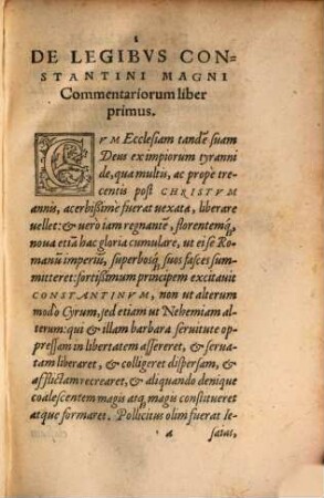 Constantinus Magnus : sive de Constantini Imp. Legibus Ecclesiasticis atque civilibus Commentariorum libri duo