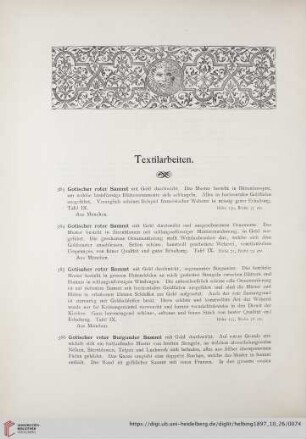 Textilarbeiten (Nr. 383-466)
