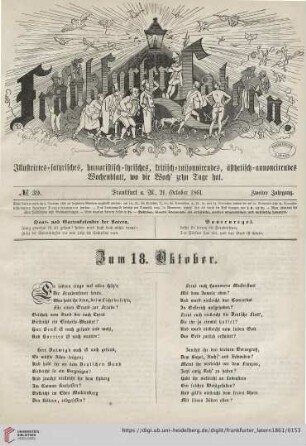 No. 39, Frankfurt a. M., 21. October 1861, Zweiter Jahrgang