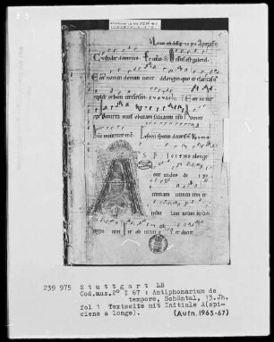 Antiphonarium de Tempore (Zisterzienserhandschrift) — Initiale A(spiciens a longe), Folio 1recto
