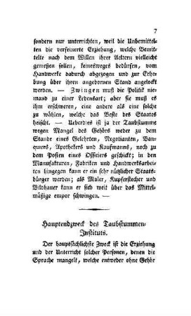 Hauptendzweck des Taubstummen-Instituts