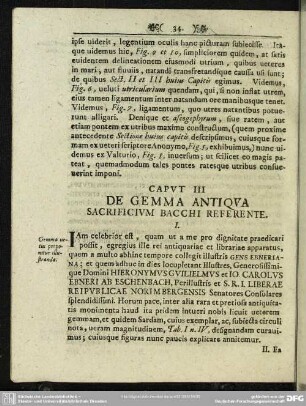 Caput III De Gemma Antiqua Sacrificium Bacchi Referente
