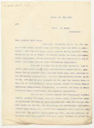 Brief an Emil Kross : 13.05.1914