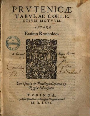 Prutenicae Tabulae coelestium motuum