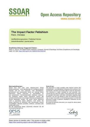 The Impact Factor Fetishism