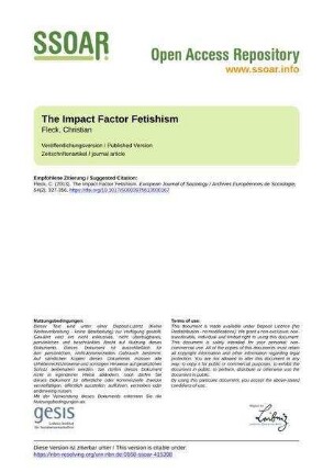 The Impact Factor Fetishism