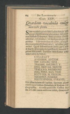 Cap. XXV. Quaedam vocabula vulgo non recte scribi.