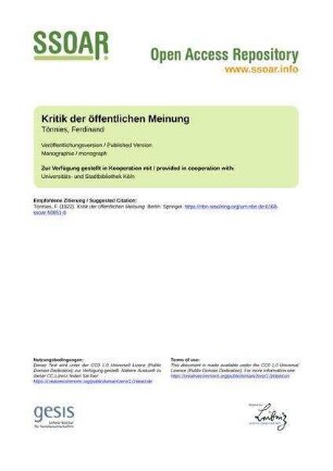 Kritik der öffentlichen Meinung
