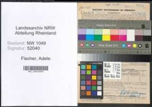Entnazifizierung Adele Fischer , geb. 21.09.1905 (Geschaeftsfrau)