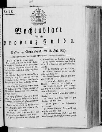 Nr. 28, Ausgabe vom 11. Juli 1829