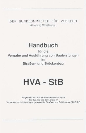 Titelblatt, HVA-StB