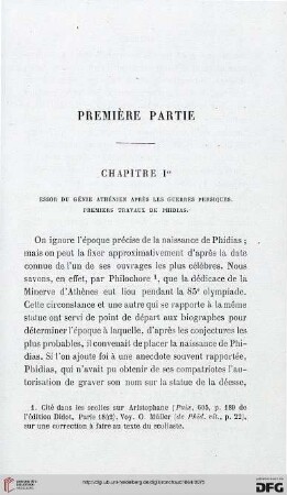 Chapitre I: Essor du génie athénien après les guerres persique. Premier travaux de Phidias