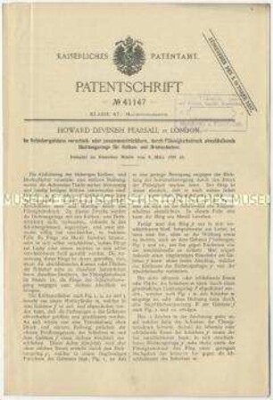 Patentschrift über Dichtungsringe für Kolben und Drehschieber, Patent-Nr. 41147