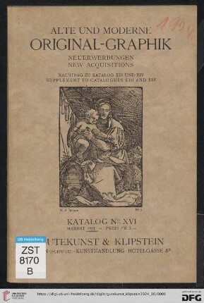 Nr. 16: Katalog / Gutekunst & Klipstein