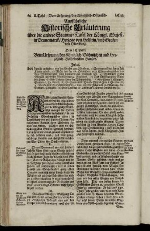 Das I. Capitel. Vom Ursprung des Königlich-Dähnischen und Herzoglich-Holsteinischen Haußes.