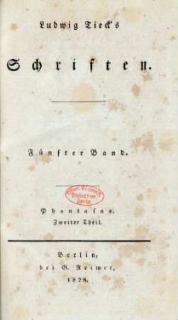 Bd. 5: Phantasus$lZweiter Theil