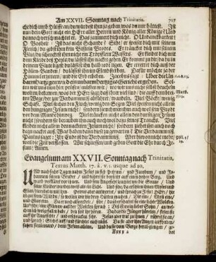 Evangelium am XXVII. Sonntag nach Trinitatis.