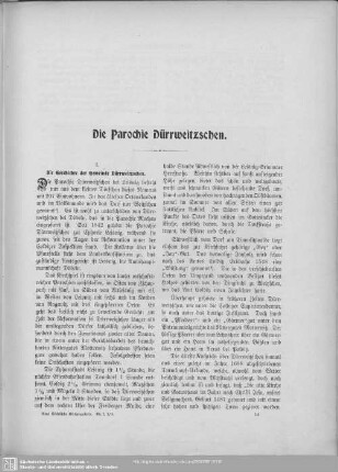 Die Parochie Dürrweitzschen
