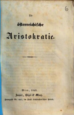 Die österreichische Aristokratie