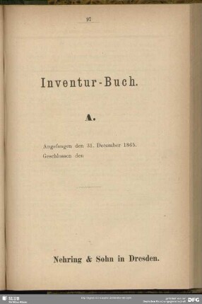 Inventur-Buch