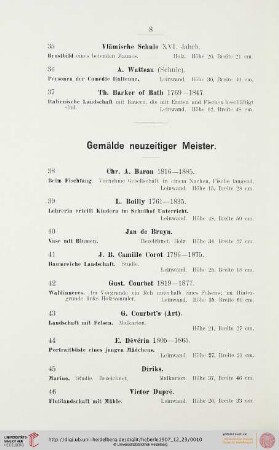 Gemälde neuzeitiger Meister (Nr. 38-57)