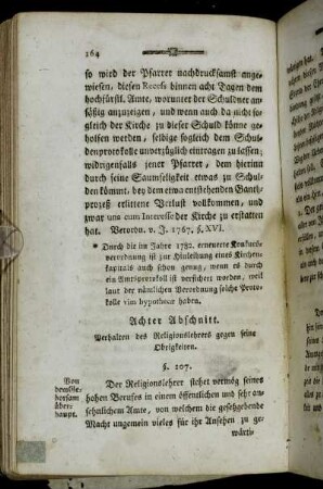Achter Abschnitt. Verhalten des Religionslehrers gegen seine Obrigkeiten.