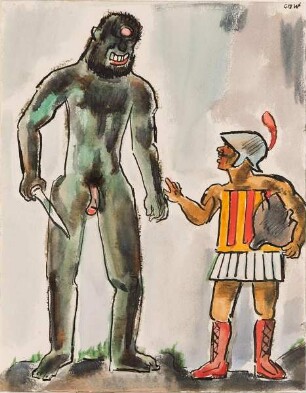 Zyklop und Soldat (Odysseus?)
