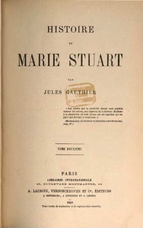 Histoire de Marie Stuart, II