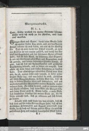 Morgenandacht.