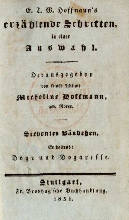 Bändchen 7: Doge und Dogaresse