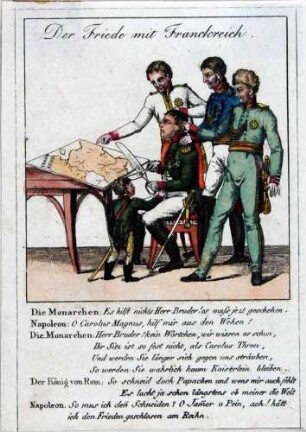 Napoleon-Karikatur: "Der Friede mit Franckreich."