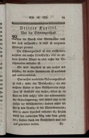 Drittes Kapitel. Von der Schwangerschaft.