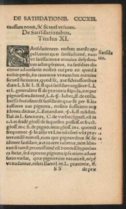 De Satisdationibus. Titulus XI.