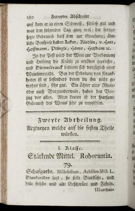 I. Klasse. Stärkende Mittel. Roborantia.
