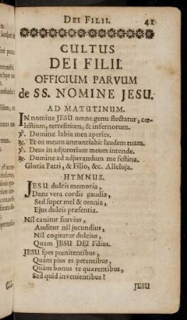 41-62, Cultus Dei Filii