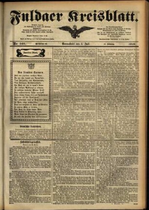 Zweite Ausgabe vom Samstag, den 03. Juli 1909.