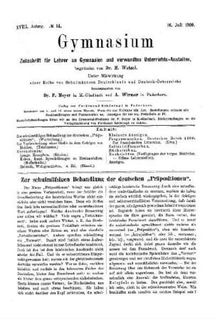 Zur schulmäßigen Behandlung der deutschen "Präpositionen"