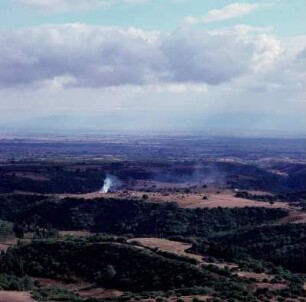 Ausblick von Chlemútsi nach Nordwesten in das Küstenland von Achaia, Nordwest-Pelops