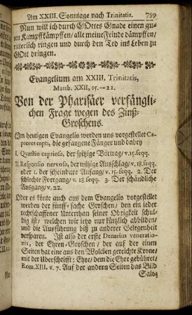 Evangelium am XXIII. Trinitatis, - Evangelium am XXV. Trinitatis,