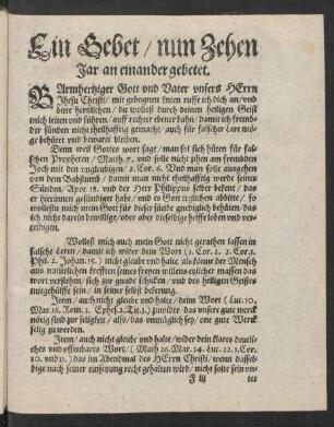 Ein Gebet/ nun Zehen Jar an einander gebetet.