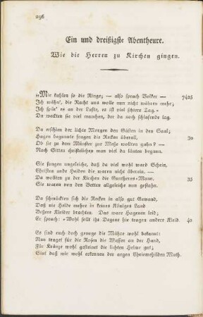 Ein und dreißigste Abentheure. Wie die Herren zu Kirchen gingen.
