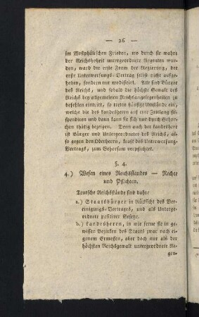 26-31, 4.) Wesen eines Reichsstandes - Rechte und Pflichten. §. 4.