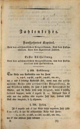 Versuch eines vollkommen consequenten Systems der Mathematik, 2. Lehrbuch der niedern Analysis : Zweyter Theil, Algebra und Analysis des Endlichen enthaltend