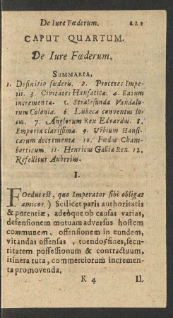 Caput Quartum. De Iure Foederum.