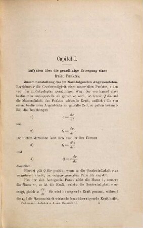 Aufgaben aus der analytischen Mechanik : Ein Übungsbuch für Studirende der Mathematik, Physik, Technik etc. In 2 Theilen. Mit in den Text gedruckten Holzschnitten, 2
