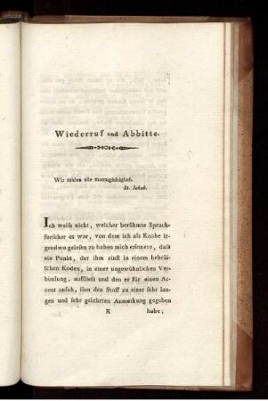 Wiederruf und Abbitte.