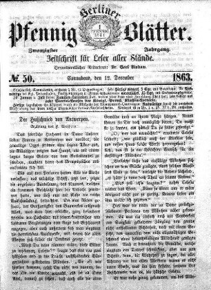 No. 50, Sonnabend, den 12. December 1863