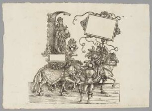 Kaiser Friedrich III., Blatt 104 aus: Marx Treitzsaurwein, "Kaiser Maximilian I Triumph – le triomphe de l’Empereur Maximilien I en une suite de Cent trent cinq planches gravées en bois d’après les dessins de Hans Burgmair", Wien 1796