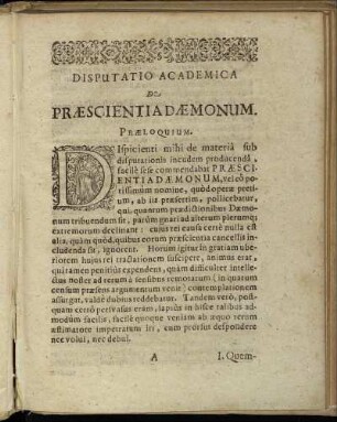 Disputatio Academica De Præscientia Dæmonum.